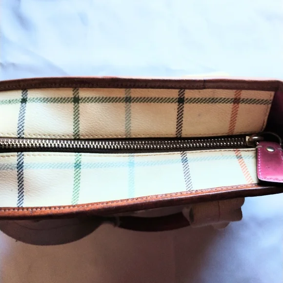 Coach Heritage Fuchsia Stripe Multi Plaid Tattersall Tote. - Picture 9 of 14